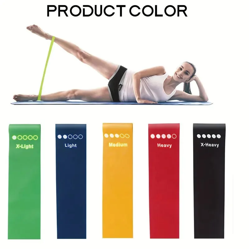 Yoga Sport Exercise Elastic Fitness Bands Ideal For Home 5 Different Levels Resistance Bands Pilates Crossfit Workout Equipment 5