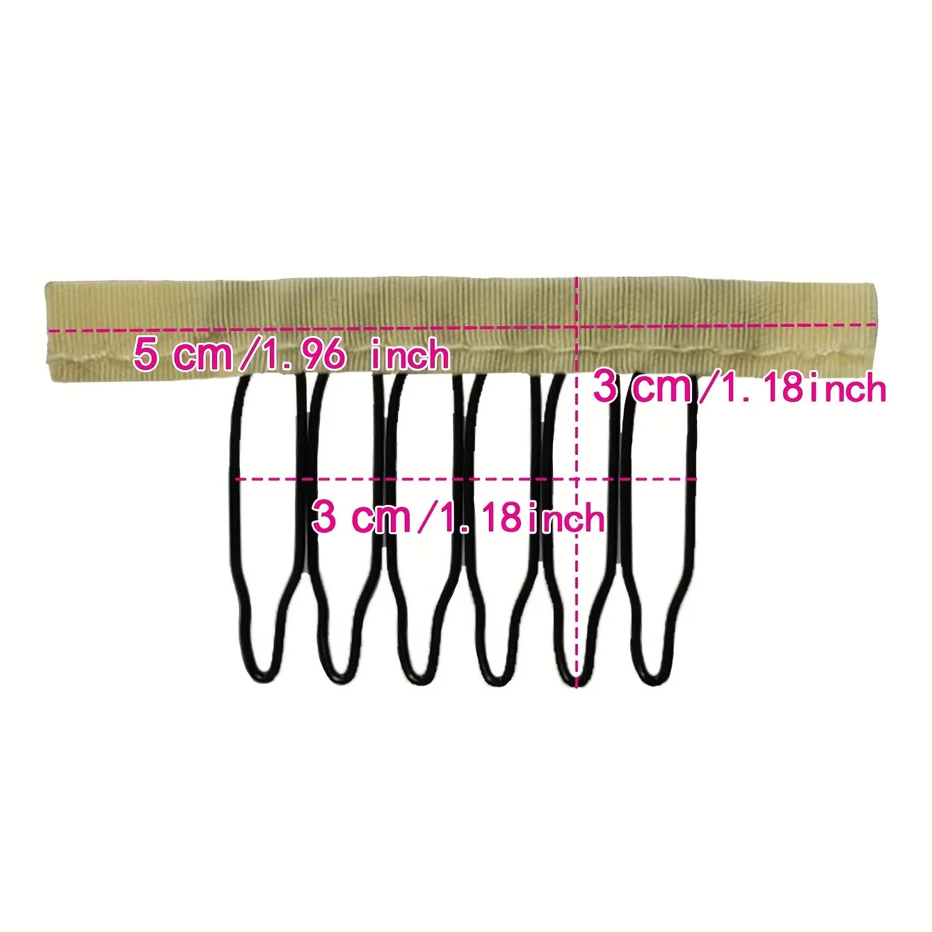 Hair clips Wig clips Wig combs To secure wig 6-Teeth comb clips With cloth For making caps Steel material clips Combs For hair 10/20/50Pcs