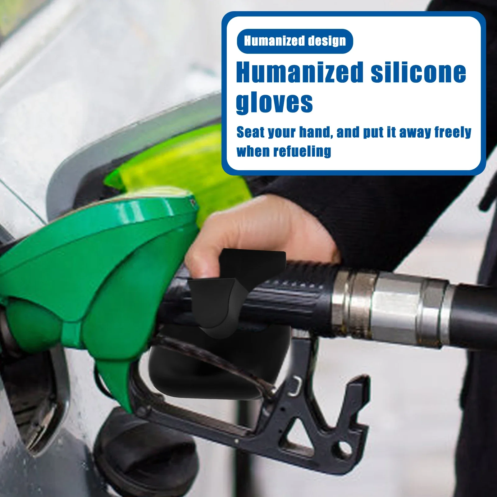 Silicone Gas Pump Glove Reusable Fuel Glove Nonslip Protective Mittens Easy to Wear Gasoline Hand Covers for Pumping Gas