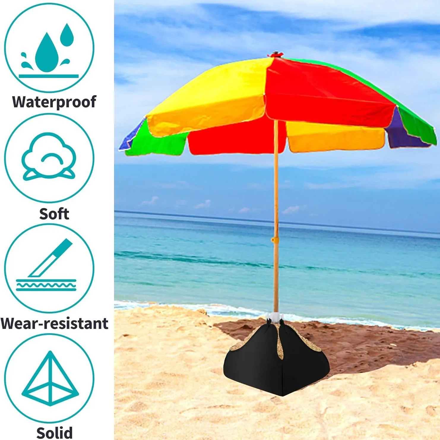 Beach Umbrella Base Weight 600D Oxford Cloth Heavy Duty Beach Sun Umbrella Sand Bags for Patio Stand Cantilever Base