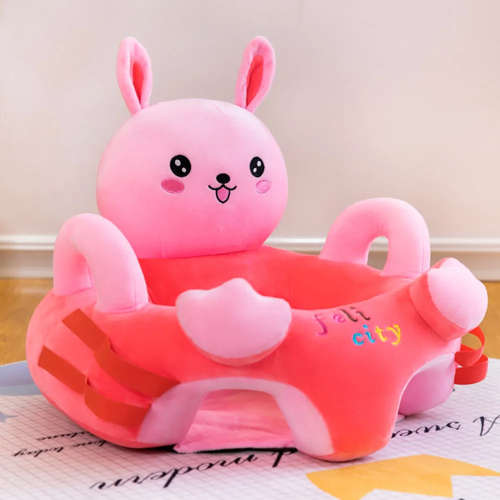 Cartoon Animal Baby Sofa Support Seat Cover Plush Learning To Sit Cradle Nest
