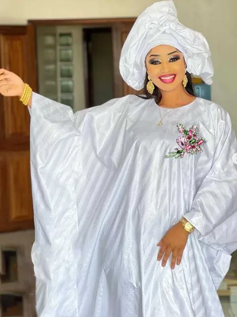 Traditional Dresses Nigerian White Dresses White Bazin Riche Long