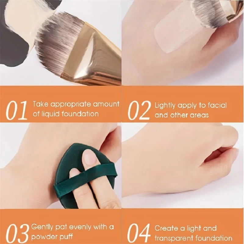 3/2/1pcs Ultra Thin Foundation Brush Soft Hair Thin Face Contour Brush Flat Contour Brush Blending Foundation Cream Makeup Tools 5