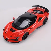 ⁦مجسم سيارة فيراري SF90 XX سترادالي بوراجو بطول 26 سم | Bburago Ferrari SF90 XX Stradale Diecast Metal Car Model 26cm⁩ - الصورة ⁦5⁩
