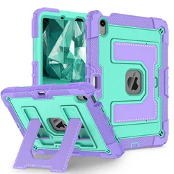 Shockproof Folding Stand Case for iPad - Premium Protective Cover (Purple Mint)