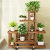 6 Tier Wood Plant Stand Vertical Carbonized Multiple Holder Indoor Outdoor Patio 3