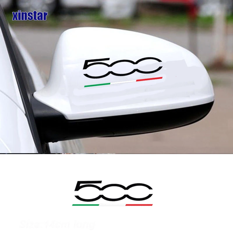 Strisce Di Decalcomania Dell'Autoadesivo Del Vinile Dello Specchietto Retrovisore Dell'Automobile 2Pcs Per Fiat 500 Abarth Sport 595 695 Accessori Aut
