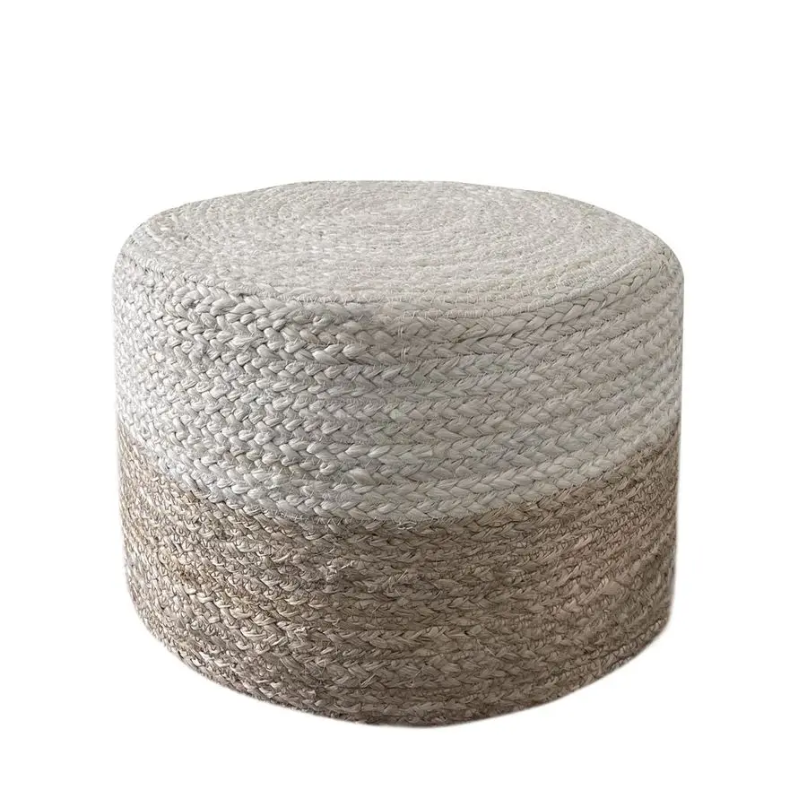 Braided Jute Pouf Ottoman 3