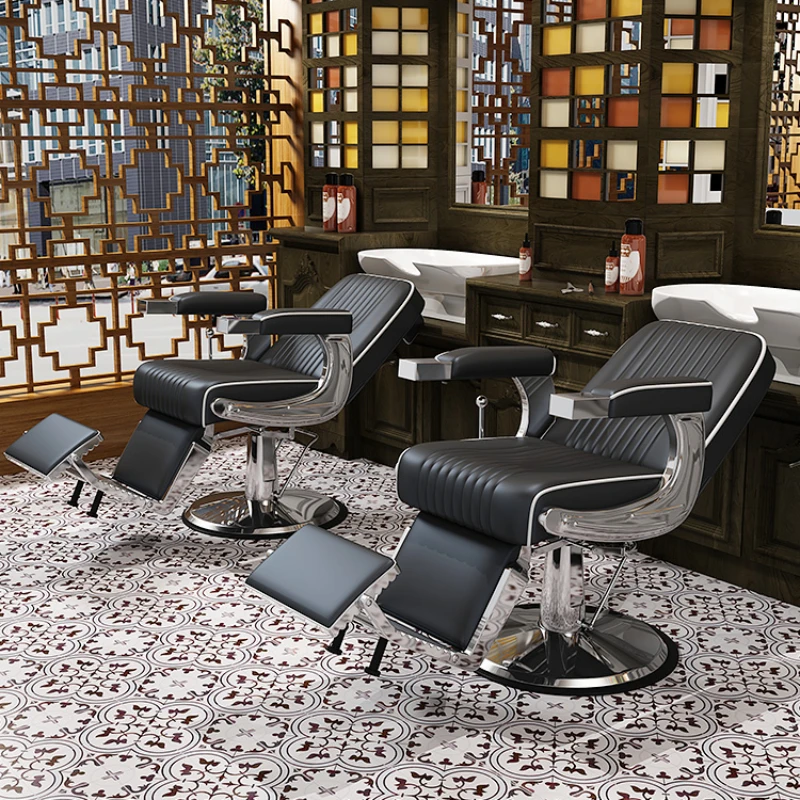 beauty recliner shampoo chair equipment barber luxury barbershop shampoo chairs salon stylist chaise coiffeuse furniture hd50xf Oil Head Shave Barber Chair Gentleman Return Collapsible Specific Beautify Barber Chairs Chaise Coiffeuse Salon Furniture QF50BC