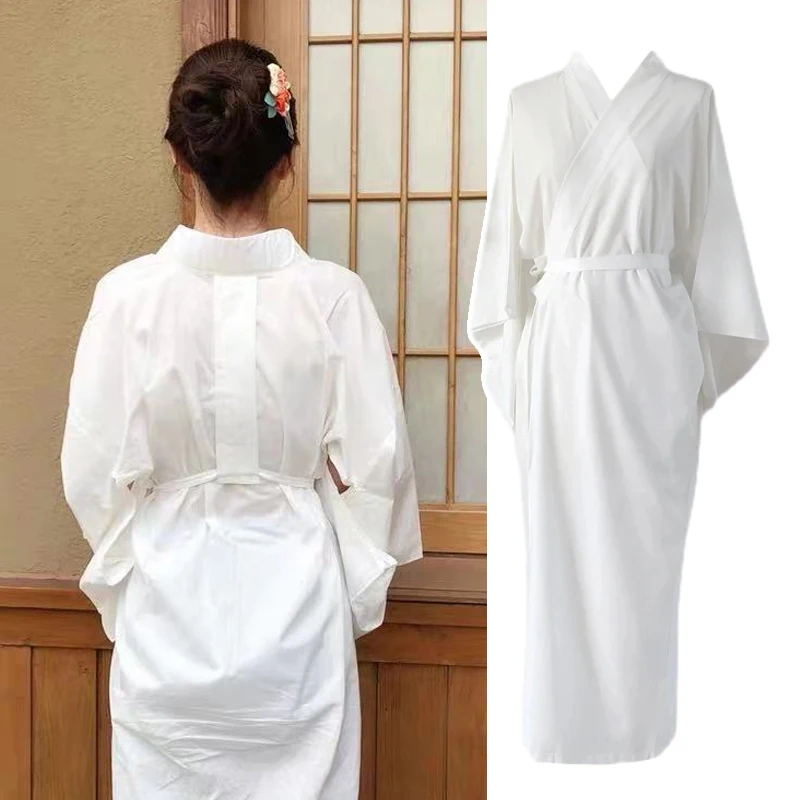 Women Traditional Japanese Kimono Juban Yukata Dress Long Robe With Belt Gown Haori Kimonos Inner Wear Accessories