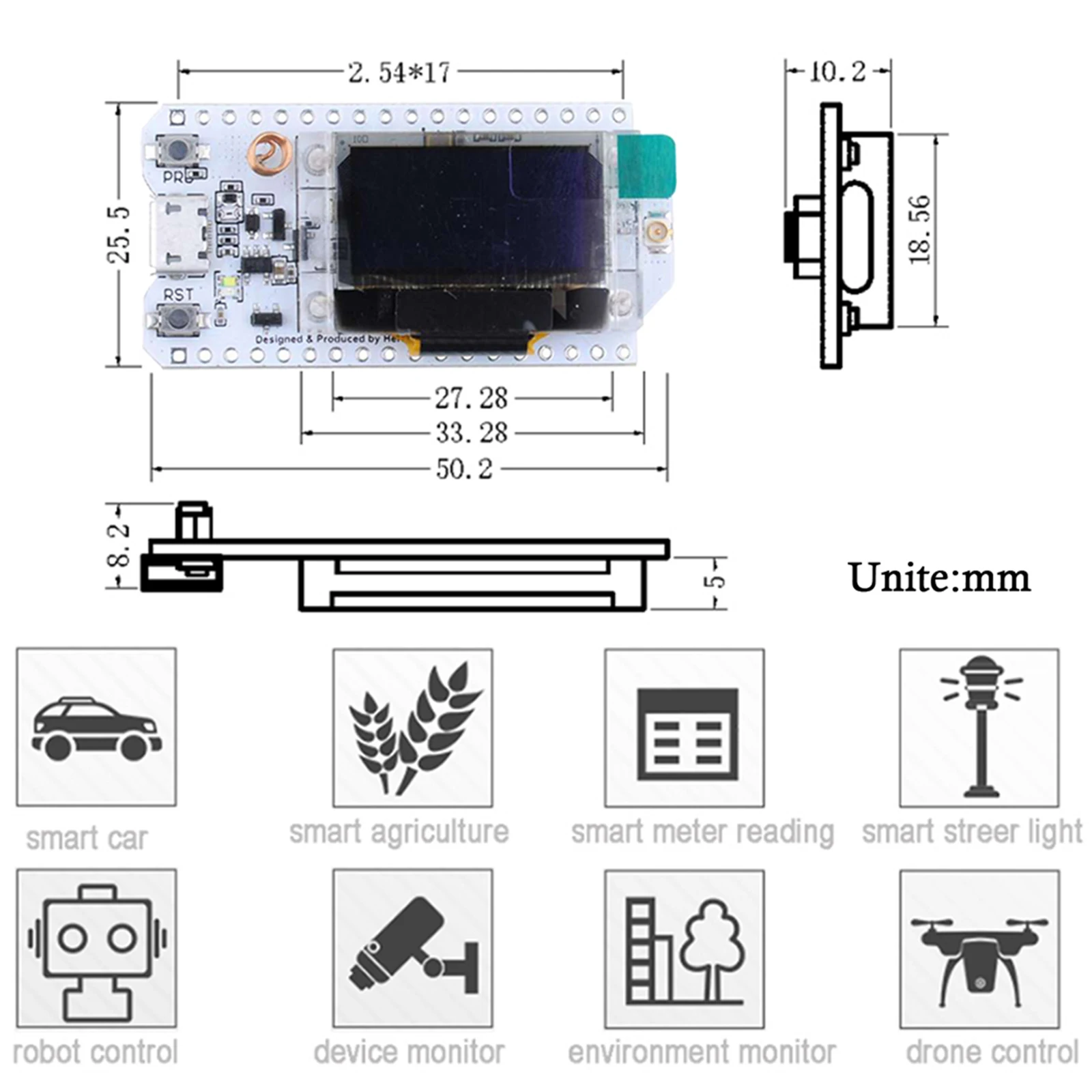 ESP32 lora 32 v3 868 МГц 915 МГц для meshtastic устройств HTIT-WB32LA_V3 LoRa32 SX1262 0,96 OLED дисплей макетная плата 2/5dbi