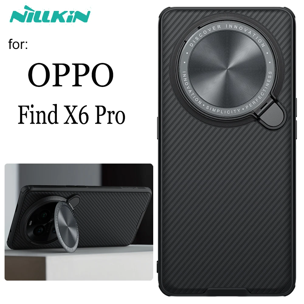 

for OPPO Find X6 Pro Case Nillkin Camera Protection Lens Protect Privacy Hard PC Kickstand Shockproof Cover on OPPO FindX6