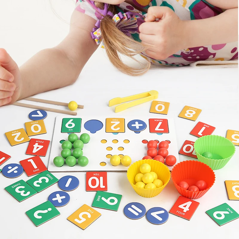 DIY Wooden Clip Beads Toy Color Sorting Matching Early Learning Educational Toys For Children Kids Fine Motor Training
