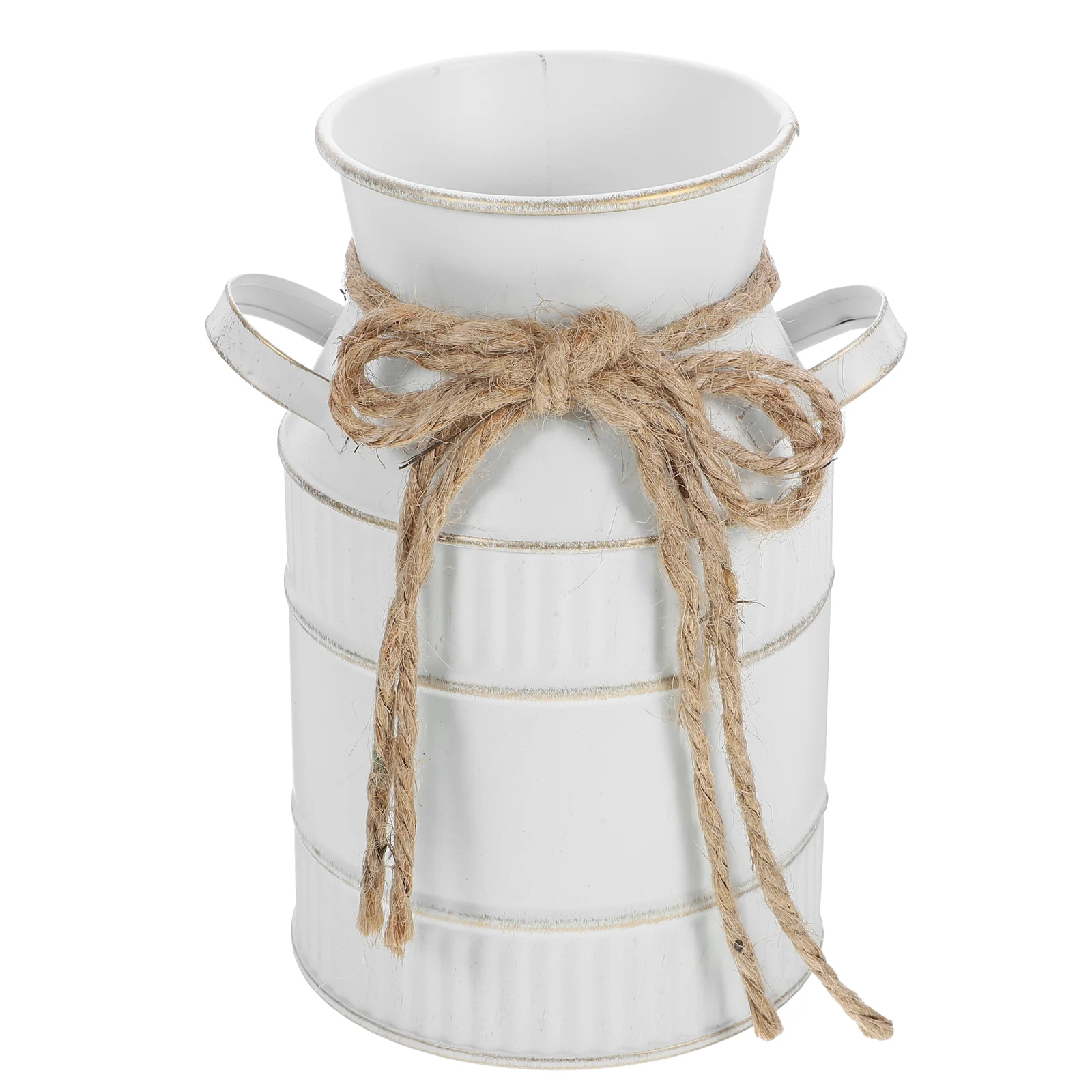 Retro Milk Bottle Vase Room Dried Flower Container Flowerpot Vintage Pitcher with Handle Iron 6