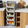 Plastic Stacking Basket with Wheels Stackable Storage Basket Organizer 5 Tiers 6