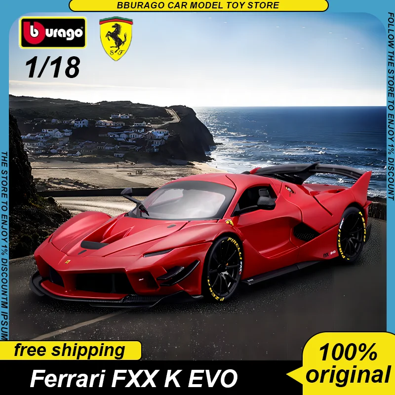 

Bburago 1:18 Ferrari Fxx K Evo Sports Car Diecast Model Edition Car Alloy Luxury Vehicle Toys Collection Ornaments Children Gift