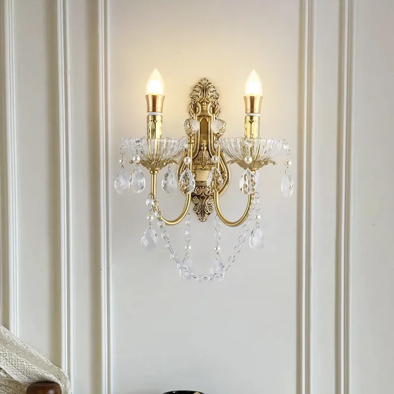French Brass Crystal Wall Lamp 5