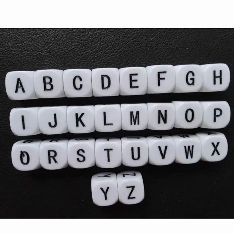 26 PCS/Set Alphabet Acrylic Dice Puzzle Games Uppercase Letter Dice/Lower Case letters
