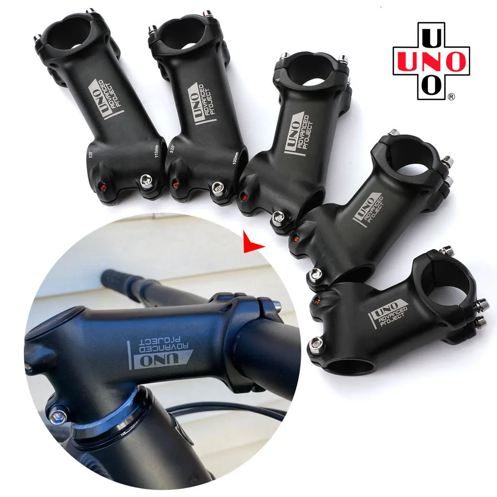 

Велосипедный стержень UNO, горный шоссейный велосипед с 25 градусами, диаметром 31,8 мм, стержень руля 70, 80, 90, 100, 110 мм, матовые черные стержни