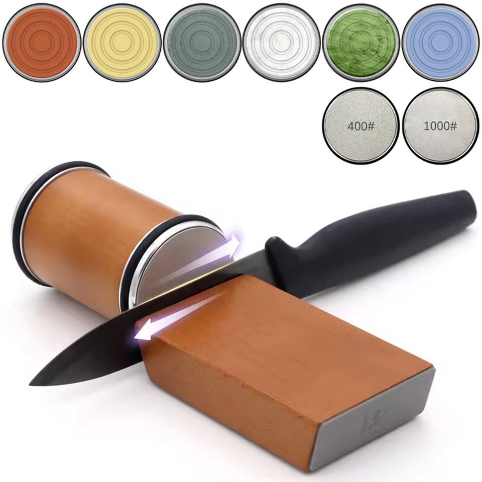 Rolling Knife Sharpener Magnetic Knife Holder Diamond Sharpening Stone Kit With 15 and 20 Degrees Angle Roller Kitchen Accessory