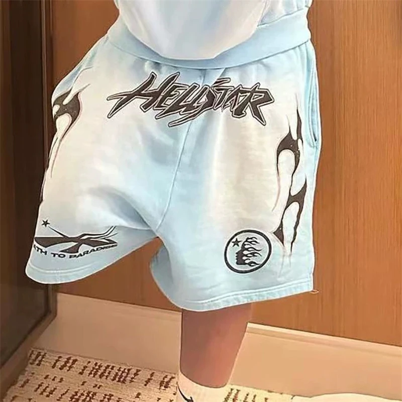 

HELLSTAR STUDIOS SHORTS, Celebrity Style Casual Sports Cotton Men's And Women's Washing Shorts With European And American Style
