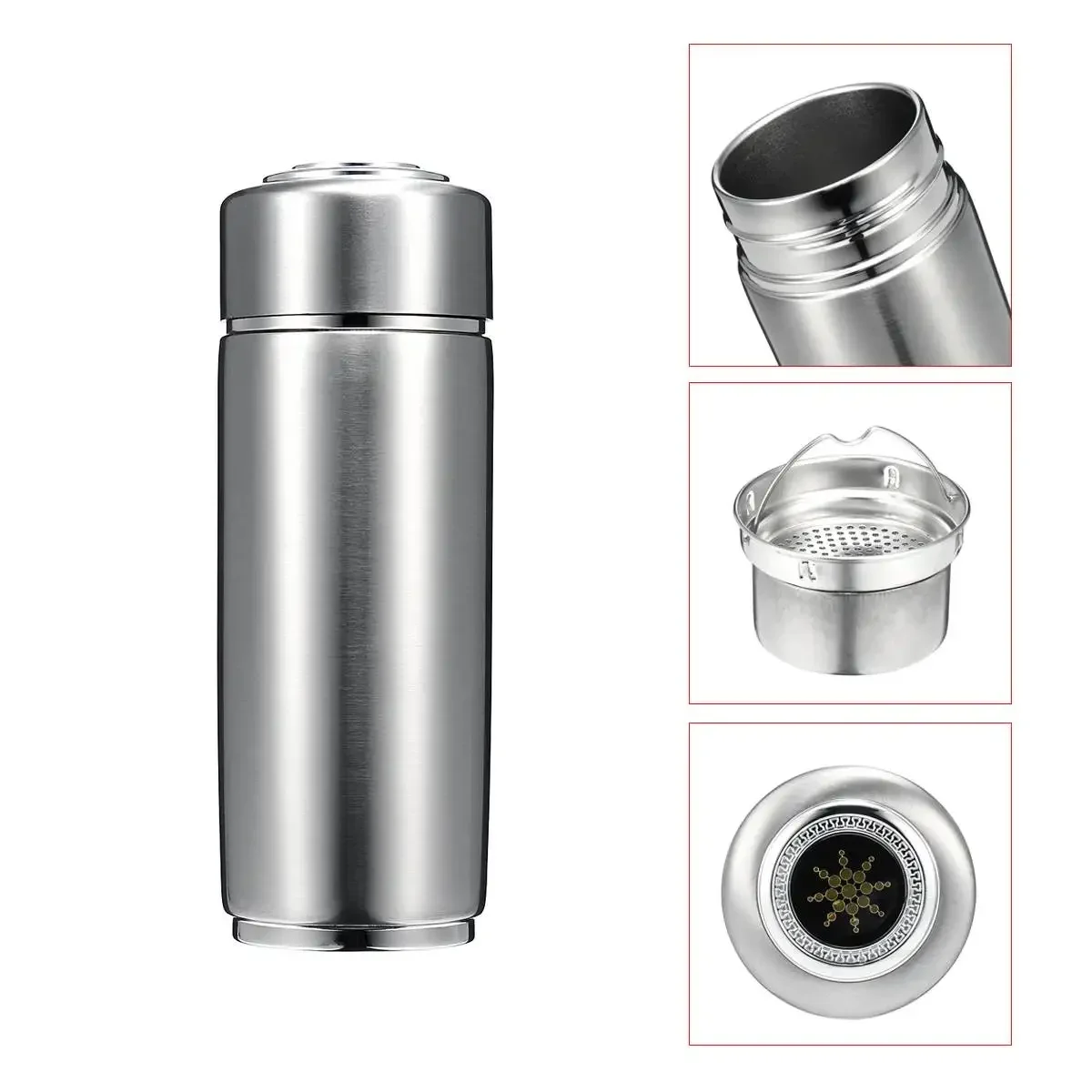 Micro-electrolysis Energy Health Cup Stainless Steel Quantum Alkaline Filtered Water Cup Energy Ionizer health Bottle 400ml water filter