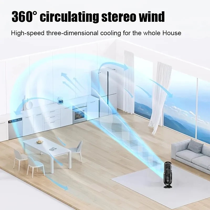 Rechargeable Portable Desk Fan with Quiet 5-Speed Control