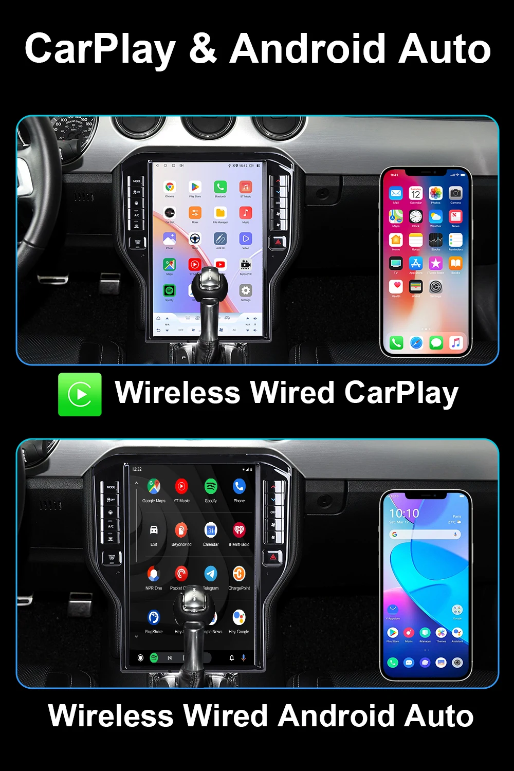 14.5'' Android 14 Car Radio For Ford Mustang GT 2015-2021 Stereo Upgrade Tesla S