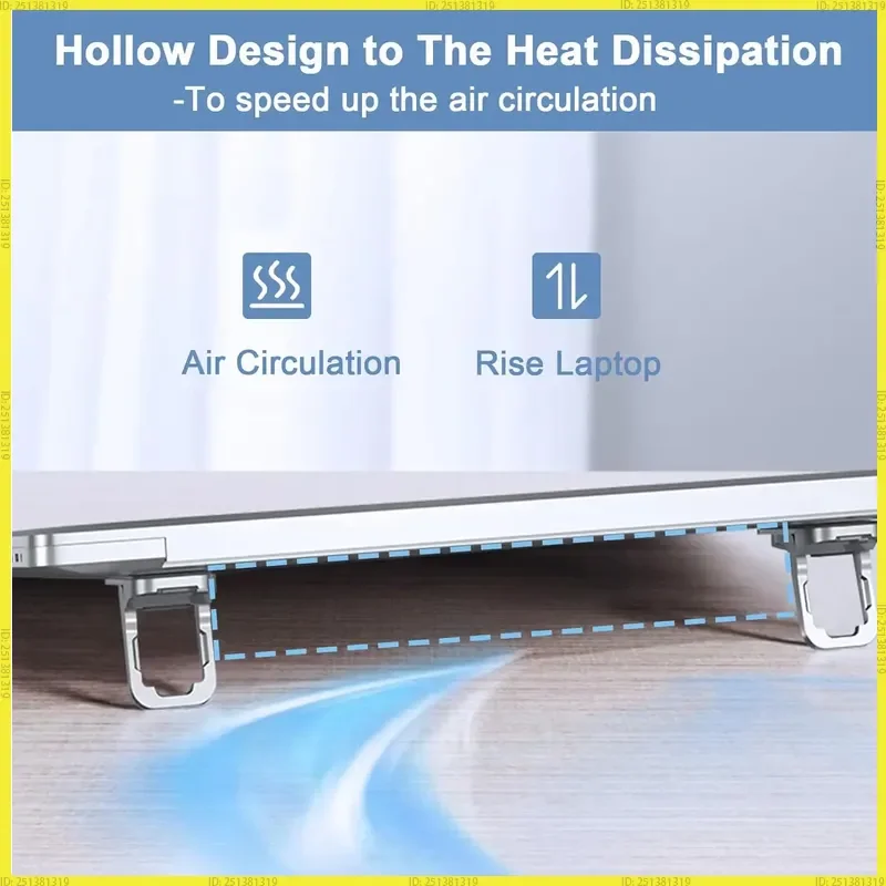 2개 세트 접이식 쿨링 노트북 스탠드 휴대용 높이 조절 가능 라이저 브래킷 노트북, 태블릿, 가정 및 사무실용