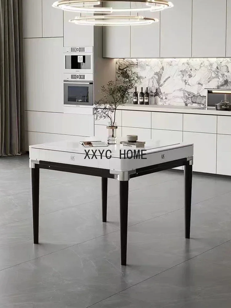 

Современный ультратонкий обеденный стол из закаленного стекла, Тихий стол для Маджонга, домашний расслабляющий развлекательный стол, домашняя мебель LVMC