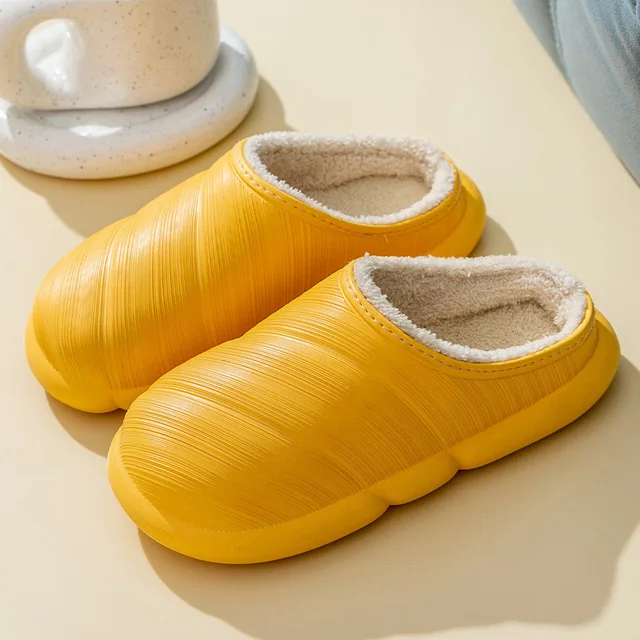 EVA Wasserdichte Indoor Hausschuhe Frauen Männer Winter Plattform Schuhe Warme Plüsch Küche Arbeits Hausschuhe Weiblich Männlich Hause Boden Rutschen – Detail 16