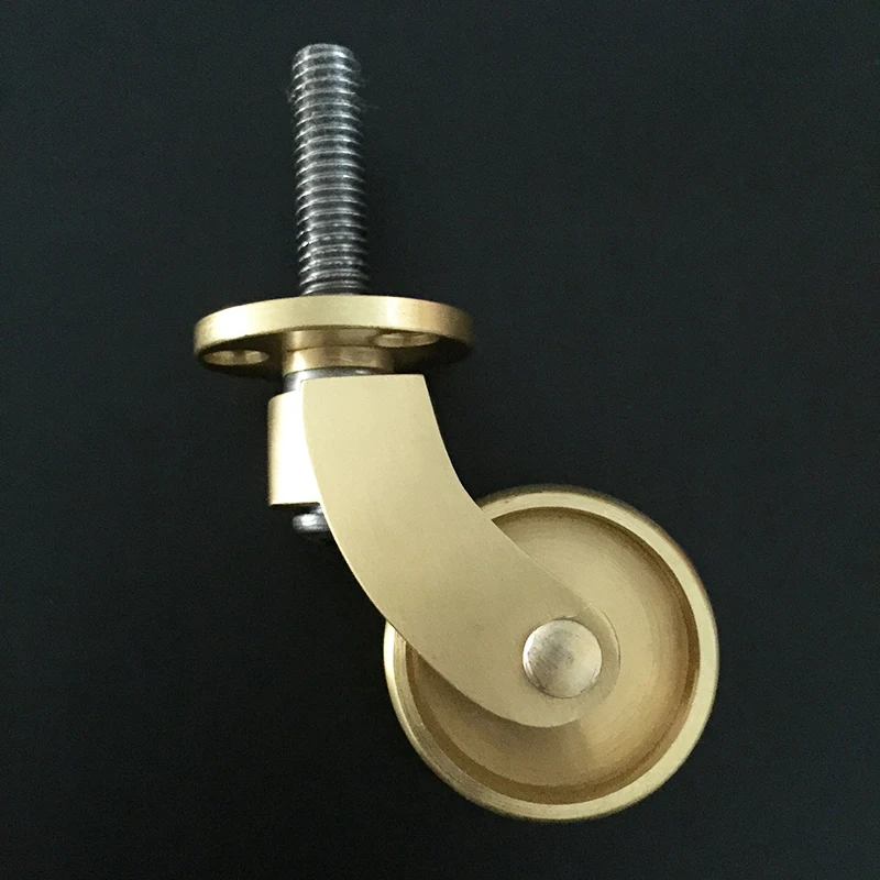

4PCS 32mm/34mm Solid Brass Casters Trunk Box Trolley Cabinet Coffee Table Furniture Castors 360° Swivel Wheels Furniture Rollers