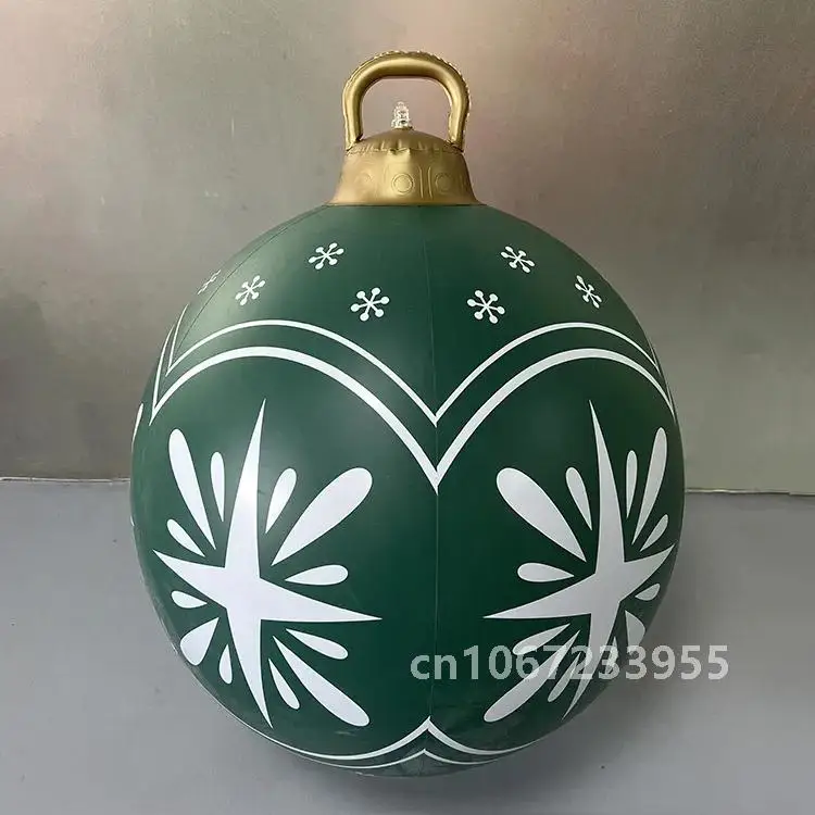 thumbnail image 1 of Bolas inflables de Navidad decoradas de 60 cm, bolas de Navidad, decoraciones para árboles de Navidad al aire libre, adornos inflables de ambiente, juguetes, 1 of 5