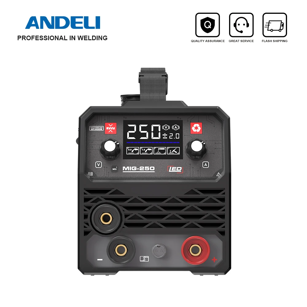 ANDELI 110/220V Semi-automatic Welding Machine IGBT Inverter Synergy Gasless Welder MIG LIFT TIG MMA 3 in 1 Metal Welding