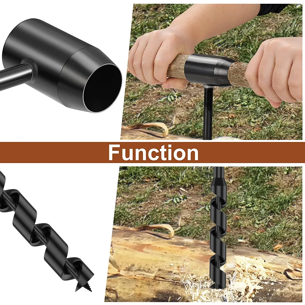 Bushcraft Hand Drill Carbon Steel Manual Auger Drill Portable