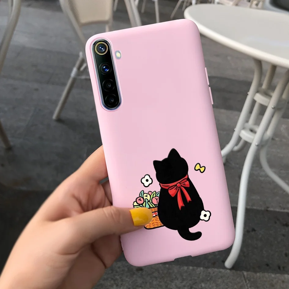 mobile pouch waterproof For Realme 6 6 Pro Case Cute Milk Cow Flower Patterns Soft Back Cover For OPPO Realme 6 6S 6Pro RMX2061 Coque Funda Realme6 Capa iphone waterproof bag Cases & Covers