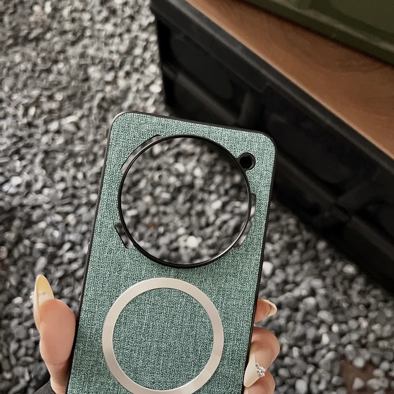 Magnetic TPU + PC Anti-Slip Ultra Thin Woven Textile Cloth Pattern Phone Case Cover