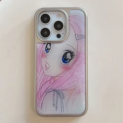 Charming Kawaii Electroplated Silver Drip Phone Case - Shockproof Cover - iPhone 15 (A)