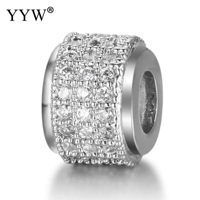 10pcs Rhinestone Brass Beads Plated With Rhinestone Nickel Lead Cadmium Free 9mm Approx 4mm Sold By Lot