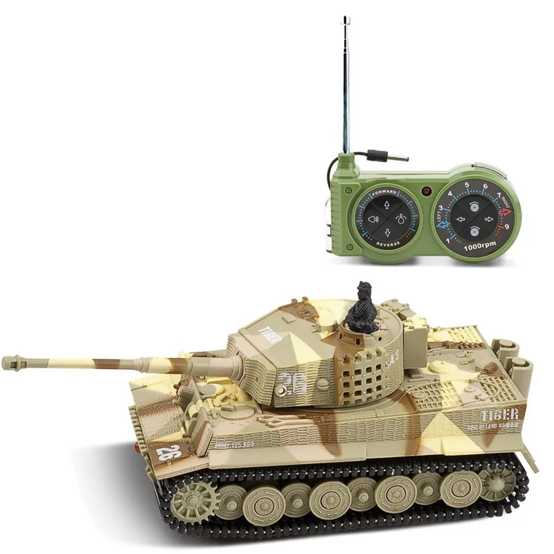 Bemico Remote Control Tank with USB Charger Cable Mini RC Toys Tank 1:72  German Tiger with Sound