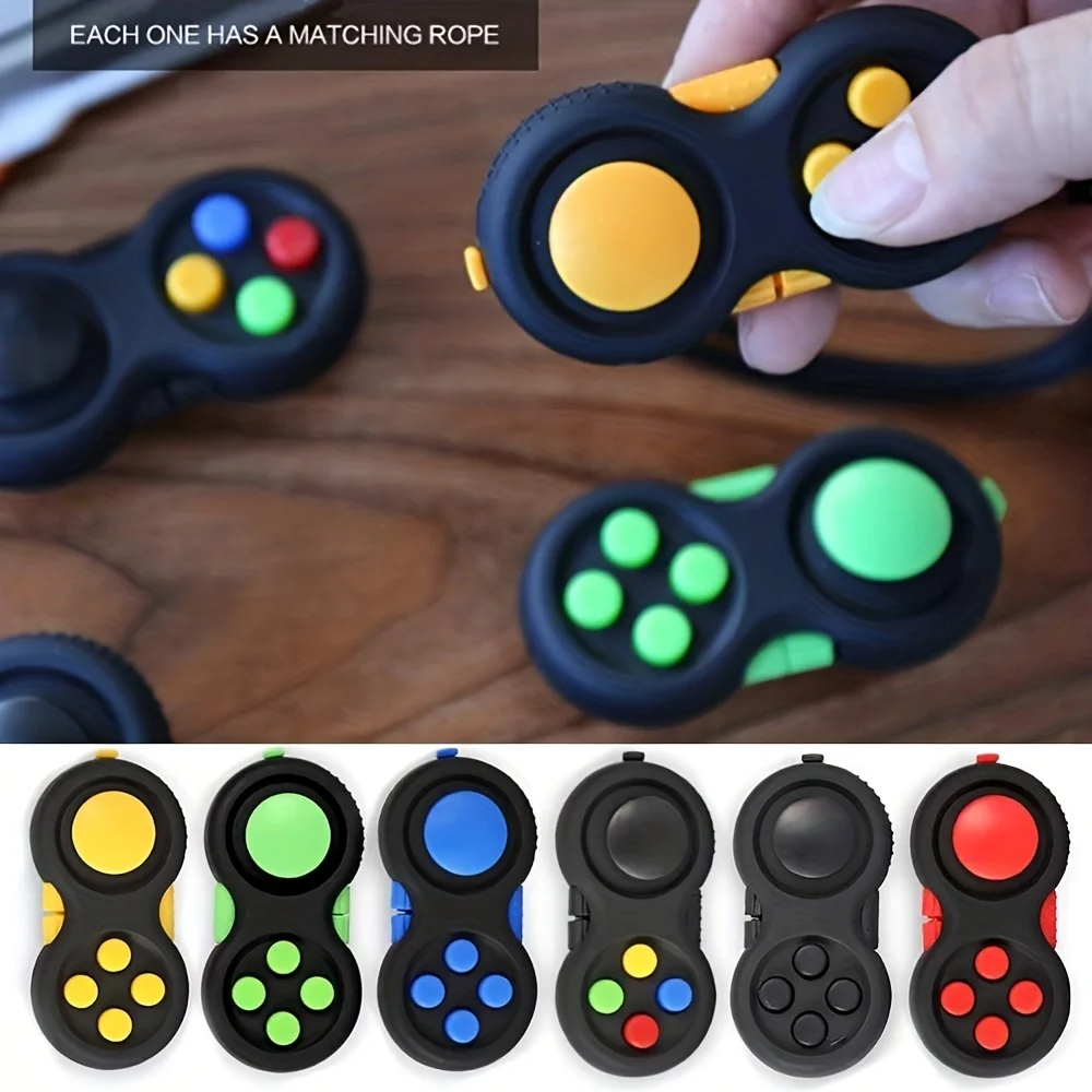 Fidget Pad with 8 Fidget Functions, Fidget Controller Stress Reducer, Fidget Toy Cube Relieves Stress and Anxiety Toys