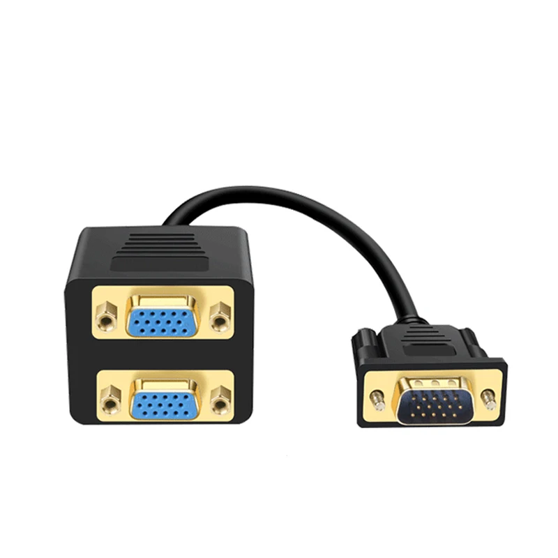 VGA Cable 1 in 2 Out HD 1080P Male to Female Adapter Splitter For Projector Laptop Computer Monitor Display