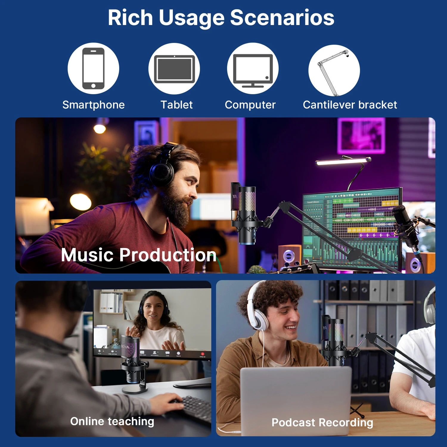 ميكروفون USB BOYA K5 للألعاب البث المباشر على جهاز...