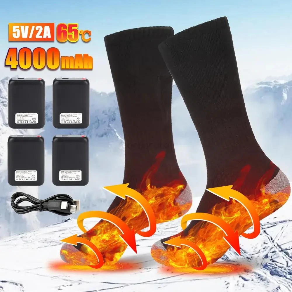thumbnail image 2 of Rechargeable Electric Heated Socks For Men Women,4000mAh Battery 2 of 13