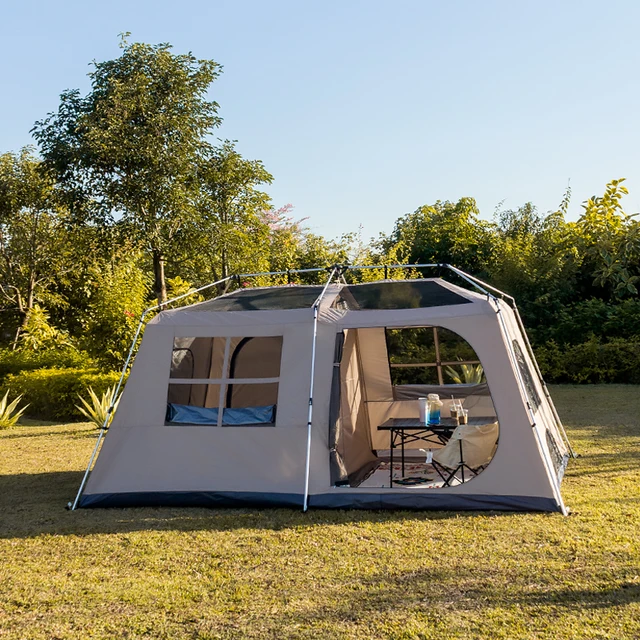 Sonuto Automatic Camping Tent – 3–8 Person Quick Setup Double Hall Ridge Tent with Canopy 6