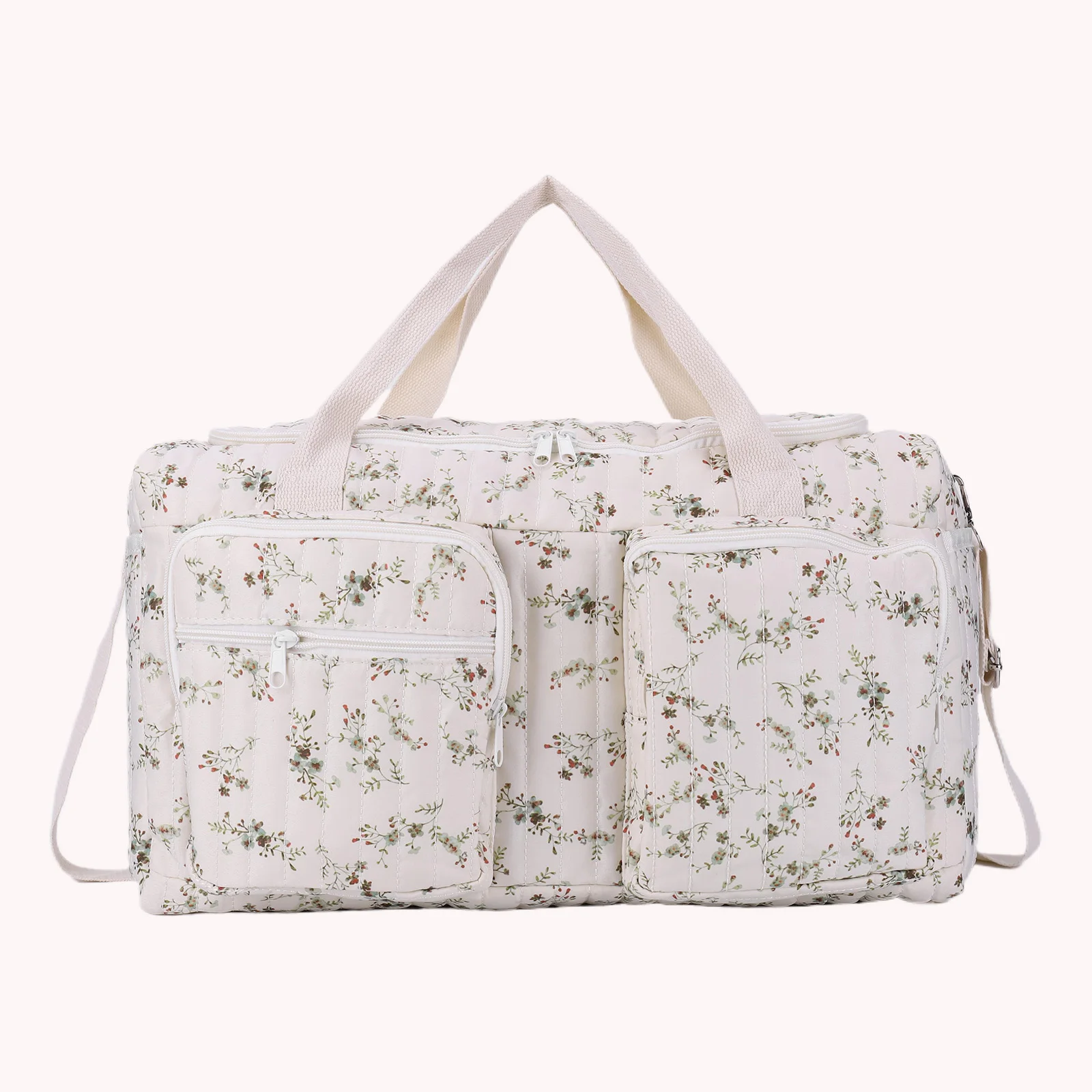 Quilted Duffle Bag Large Capacity Weekender Bag Cute Travel Bag for Hospital and Weekender Travel