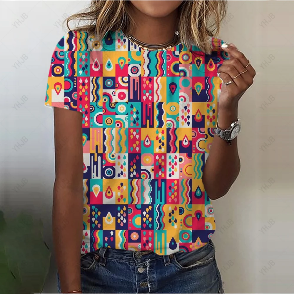 

Streetwear Casual Print Tees New Vintage Clothes Y2k Tops Shirts for Women Tshirt Women Clothing Fashion Elegant Summer