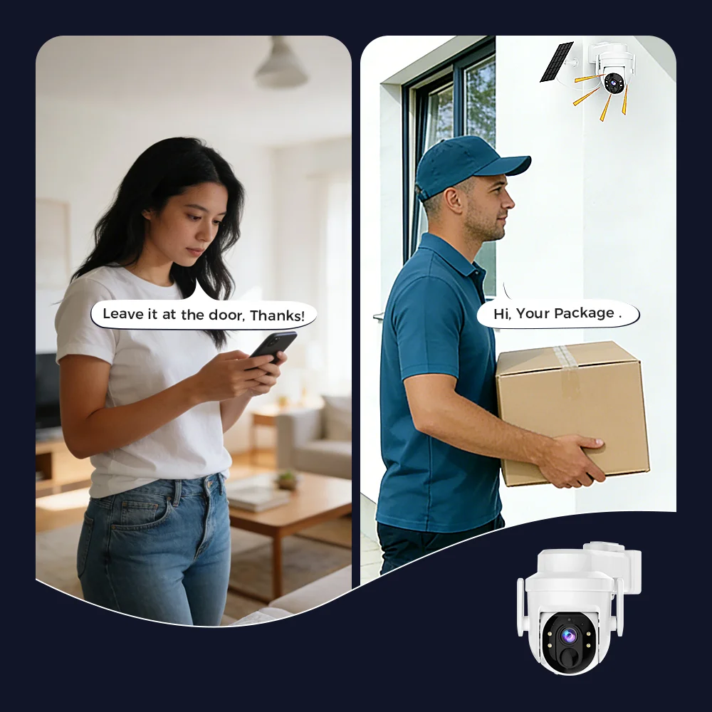 XVIM 4MP Solar Camera Outdoor Wireless WiFi PTZ Security Camera Solar Battery Powered Surveillance Protection HD Video Monitor 6