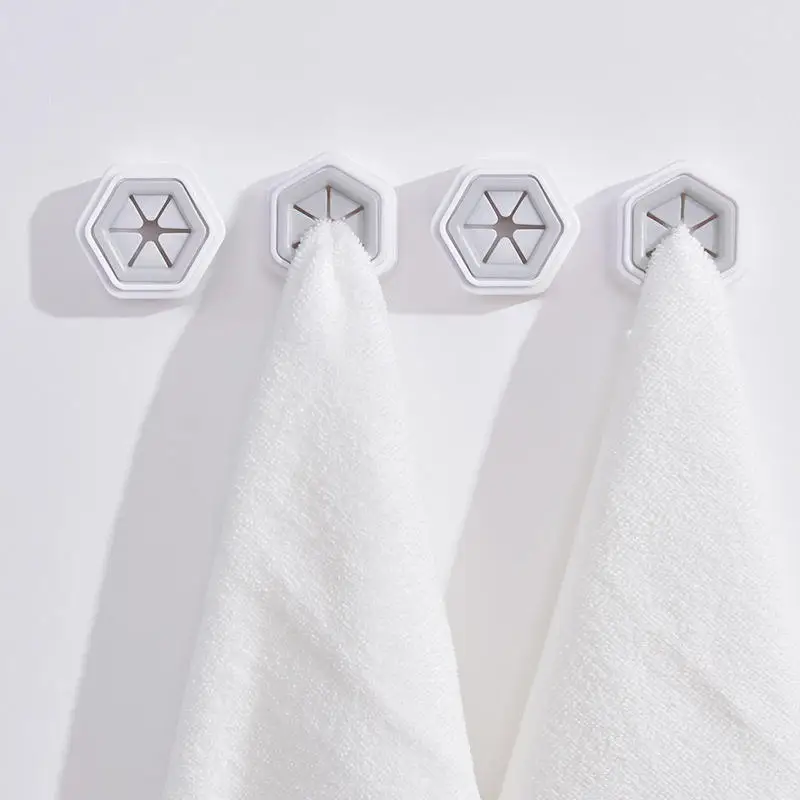 Vacclo 2pcs Towel Holder Convenient Kitchen Storage Hooks Sucker Wall Window Bathroom Tool Washing Cloth Hanger Rack Organizer