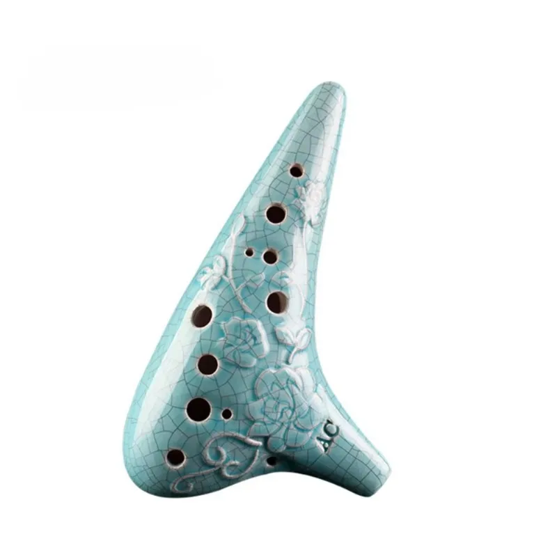 12 Holes C Tone Vintage Wind Relief Sculpture Ceramics Ocarina Professional Musical Instrument Beginner Accessory for Legend